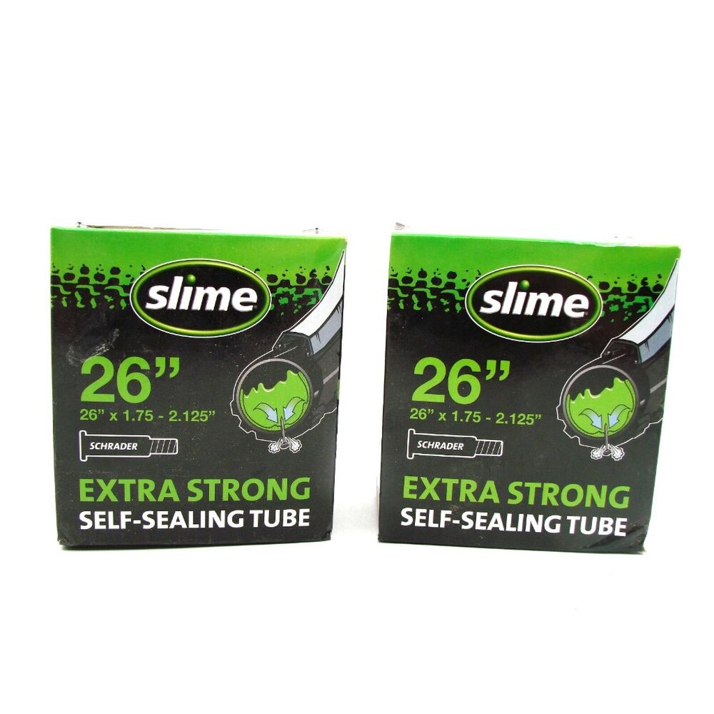 NEW Lot of 2 Slime Self-Sealing 26" Bicycle Tubes Extra Strong Tire Repair NIB
